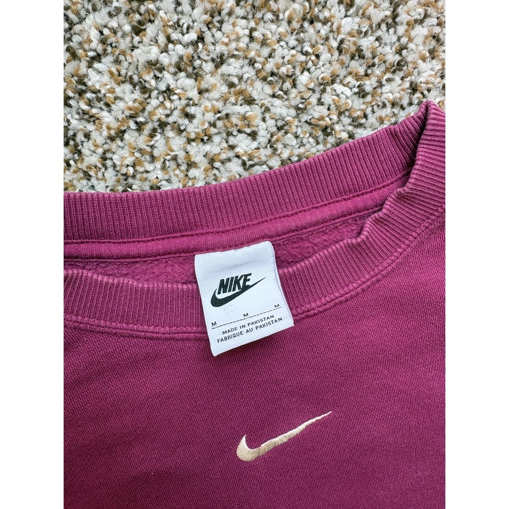 Nike Matching Set Size Medium Berry Pink Cropped Sweatshirt Wide Leg Sweatpants - Picture 4 of 11